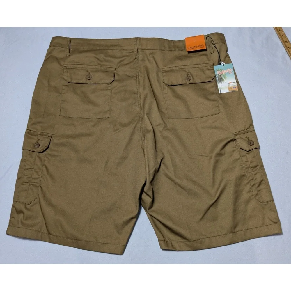 HUNTINGTON BC Men Big & Tall  48 (Actual 50x12) British Khaki Cargo Shorts NEW‎